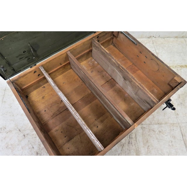 Vintage Heavy Wood Foot Locker Converted to Wall Shelves For Sale - Image 9 of 10