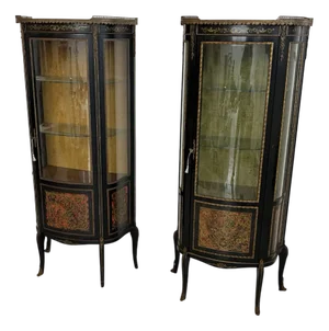 French Boulle Display Cabinets, 1930s, Set of 2