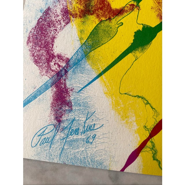 Paul Jenkins lithograph. Beautifully printed with fold mark.