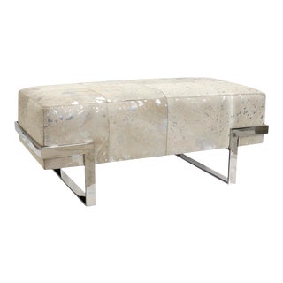 Pasargad Home Safari St. Steel Frame Cowhide Bench For Sale