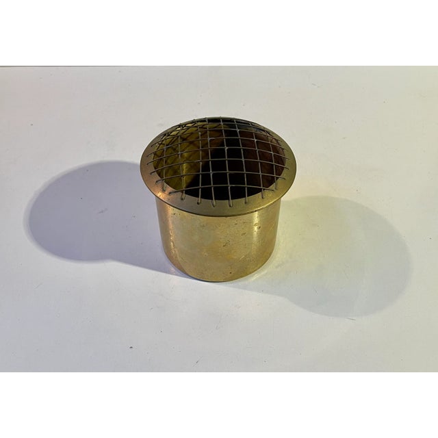 Gold Vintage Brutalist Caged Vase or Urn in Brass, 1970s For Sale - Image 8 of 8