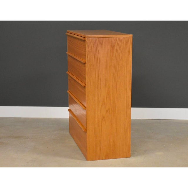 1980s Modern Oak Tall Dresser For Sale - Image 4 of 9