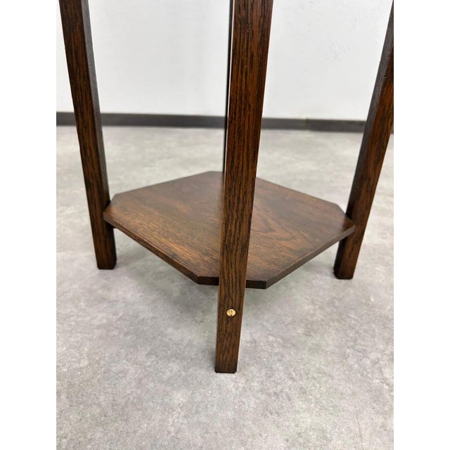 Jugendstil Side Table with Hammered Brass Top, 1920s For Sale - Image 6 of 11