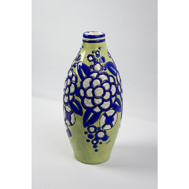 Ceramic Art Deco Vase in Fine Earthenware with Cloisonné Enamels by Charles Catteau, 1920s For Sale - Image 7 of 11