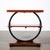 Art Deco Machine Age 3-Tier Walnut Side Table W/ Black Lacquer Round Support For Sale - Image 13 of 14