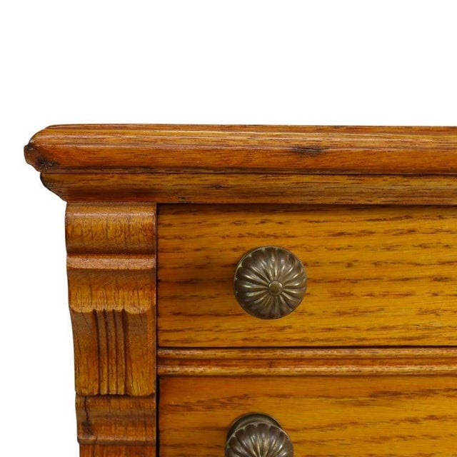 J & P Coats Attr Oak 4 Drawer Spool Cabinet C1900 For Sale - Image 4 of 10