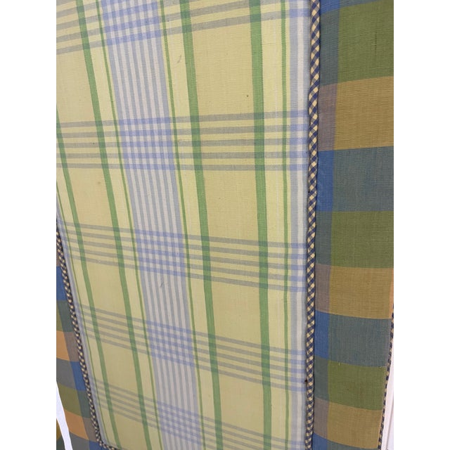Upholstered 3-Panel Folding Screen For Sale - Image 4 of 11
