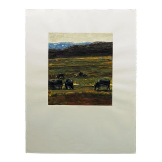 James Thorpe Cows Come Home Hand Signed Acrylic Landscape For Sale