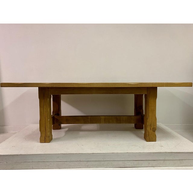 Belgian Brutalist Oak Dining Table, 1960s For Sale - Image 13 of 16