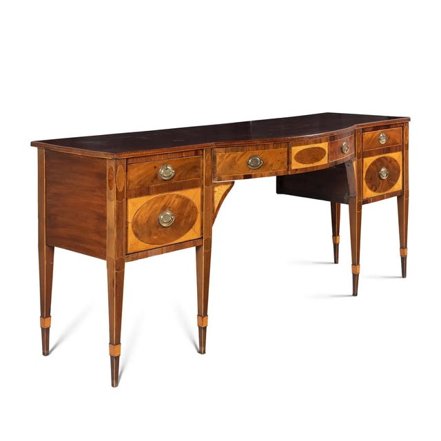 Fine Late 18th Century Irish George III Mahogany and Satinwood Sideboard. Elegant Neoclassical or almost Federal Design....
