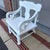 Antique White Painted Plank Seat Arm Chair, Pennsylvania, Circa 1860-1880 For Sale - Image 6 of 16