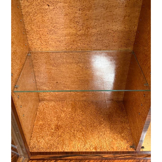 Brown Art Deco Walnut Display Cabinet, 1930s For Sale - Image 8 of 10