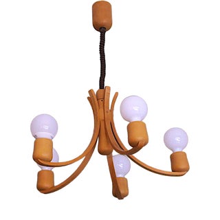 Danish Variable Height Chandelier with Five-Arms from Domus, 1970s For Sale