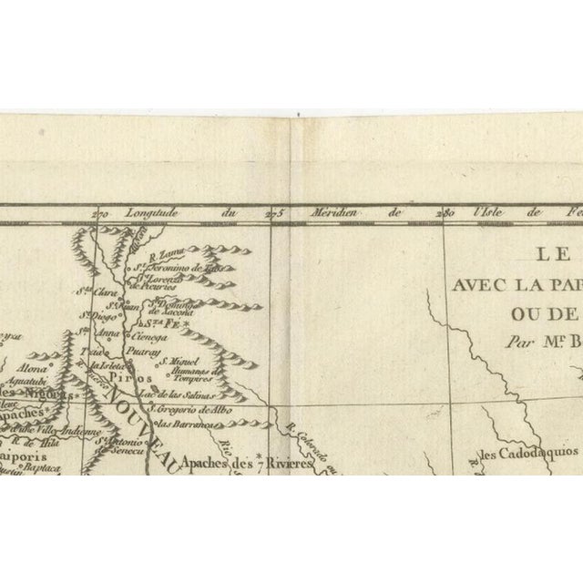 Map of Southern Mexico and New Spain by Rigobert Bonne, 1780s For Sale - Image 4 of 12