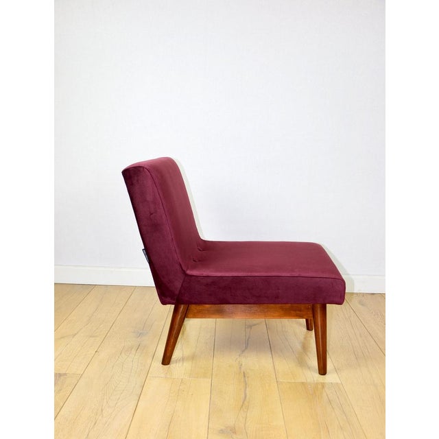 Vintage Loft Armchair in Burgundy Wine Velvet, 1970s For Sale - Image 10 of 12
