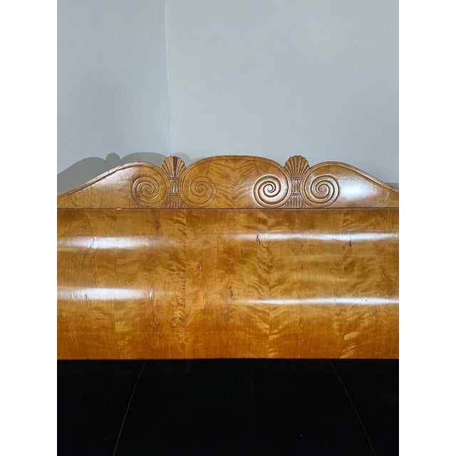 Brown Bench in Birch Veneer, Russia, Early 19th Century For Sale - Image 8 of 13