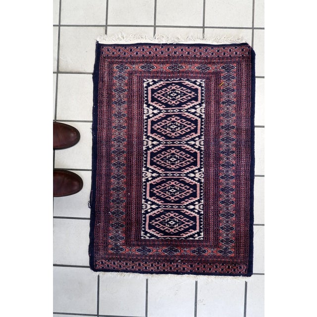 1960s, Handmade Vintage Uzbek Bukhara Rug 2.5' X 3.7' For Sale - Image 10 of 10