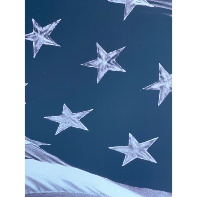 1980s Large American Modern Flag. On Stretched Canvas For Sale - Image 4 of 5