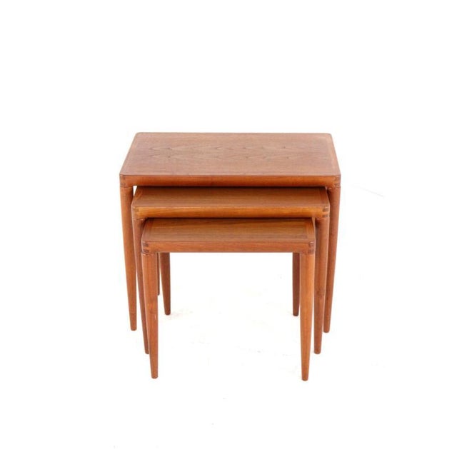 Brown Nesting Tables by Henry W. Klein for Bramin, 1960s, Set of 3 For Sale - Image 8 of 8