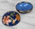 Vintage Chinese Cloisonne Blue Enamel Floral Round Storage Box For Sale - Image 6 of 8