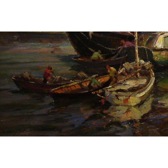 Impressionist Claude Curry Bohm Lobster Fishermen C. 1945 Painting For Sale - Image 3 of 9