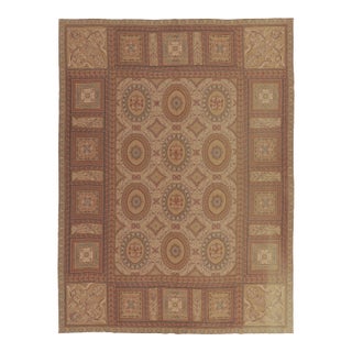 Vintage Aubusson Style Needlepoint Rug With Bold Floral Medallions - Rug & Kilim For Sale
