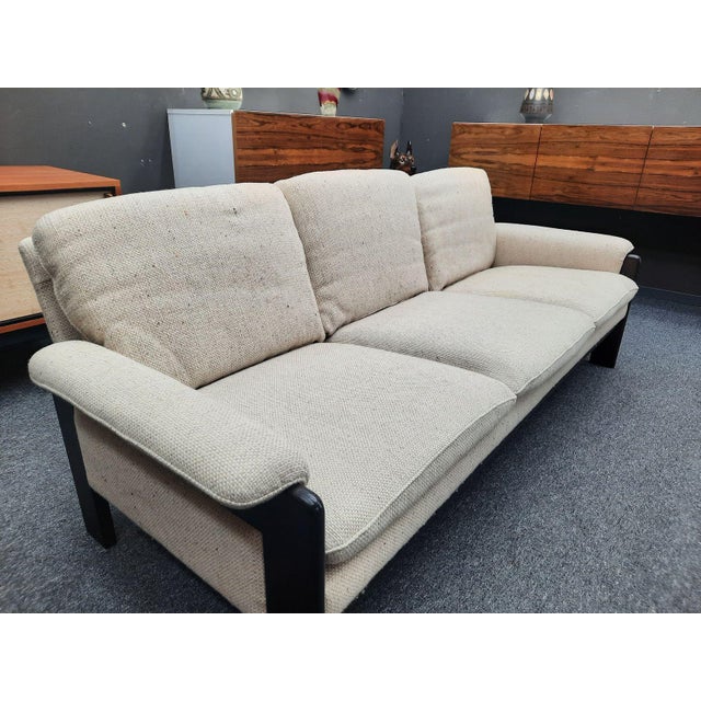 Beige Mid-Century Sofa in Beech and Wool, 1960s For Sale - Image 8 of 12