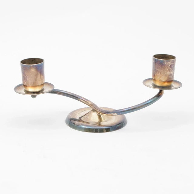Danish Silver-Plated Candleholder from Berg, 1960s For Sale - Image 6 of 6