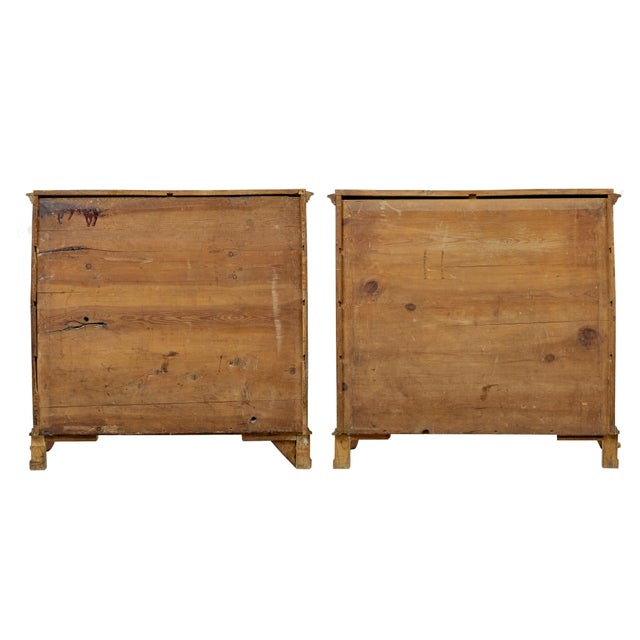 Antique Swedish Chest of Drawers in Carved Elm, 1850, Set of 2 For Sale - Image 12 of 13