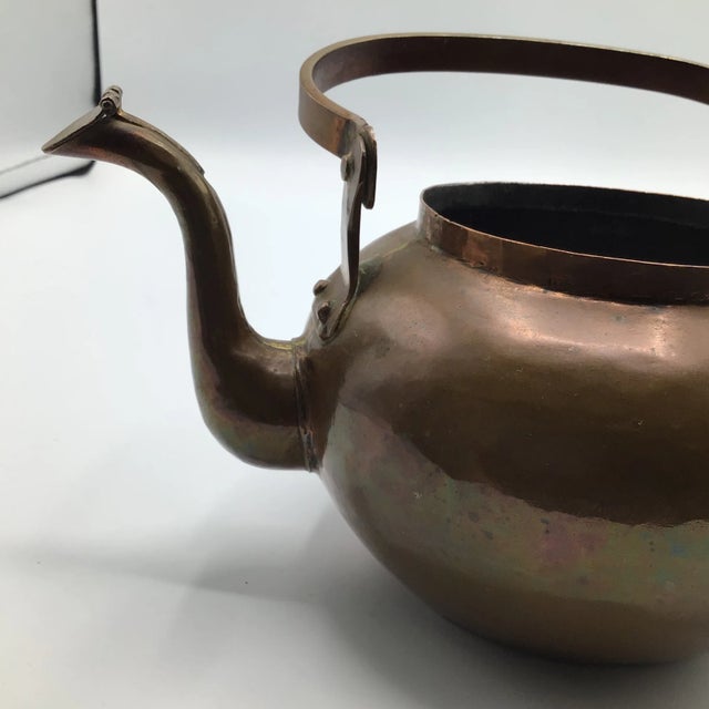 Hand Hammered 1880's Copper Tea Pot For Sale - Image 9 of 13