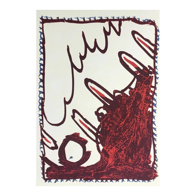 Pierre Alechinsky Lithograph N8-5 1988 For Sale