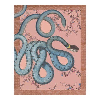 "Les Serpentes" Snakes, Flowers, and Textile Pattern Print - 24" X 30" For Sale