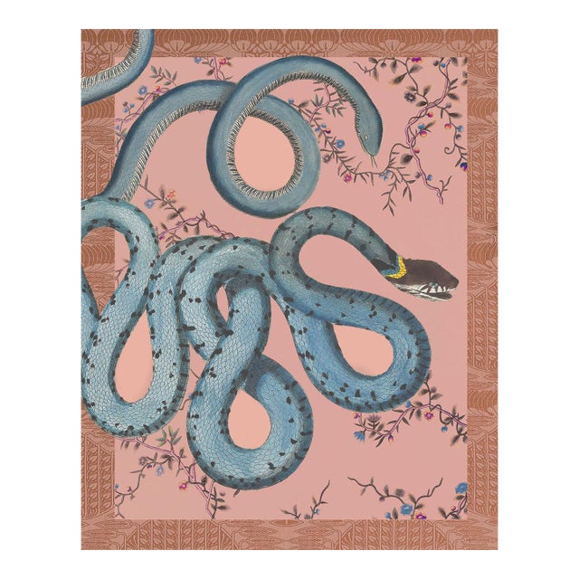 "Les Serpentes" Snakes, Flowers, and Textile Pattern Print - 24" X 30" For Sale