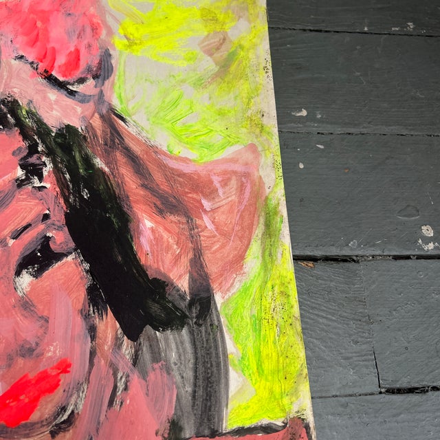 1970s 1970’s Original Folk Outsider Art Nude Female Portrait Painting For Sale - Image 5 of 6
