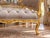 1975 French Artisan Louis XVI Gold Velvet Settee For Sale - Image 6 of 8