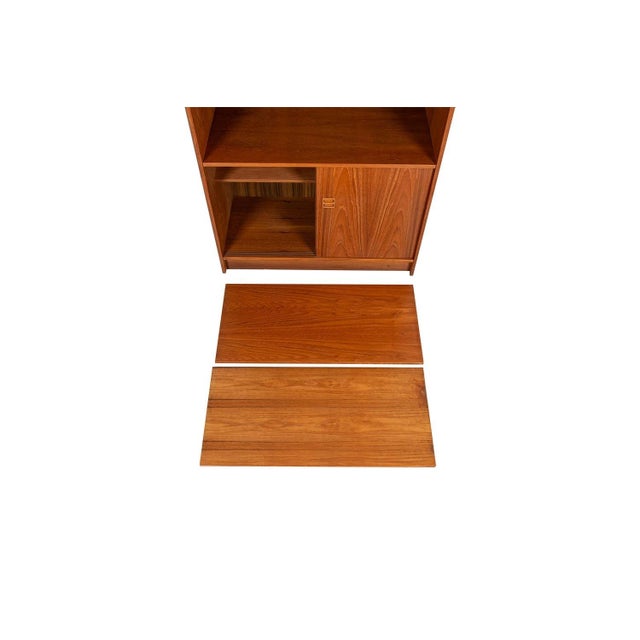 Mid-Century Teak Hutch Bookcase Cabinet For Sale - Image 4 of 9