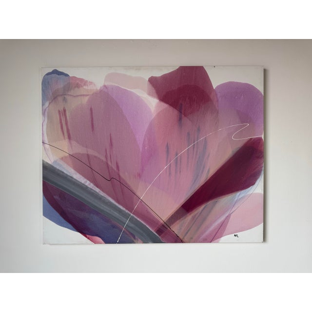 Large Vintage 1980’s Expressionist Abstract Painting by Marj For Sale - Image 4 of 9