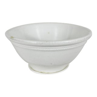 Antique 11” White Ironstone Mixing Bowl Dresden White Granite Country Farmhouse Made in Usa For Sale