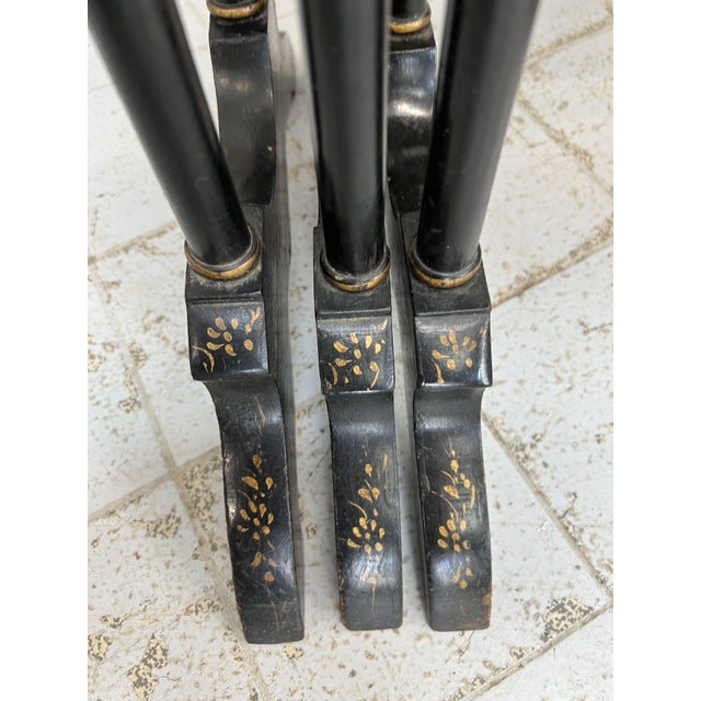 Napoleon III Ebonized Decorative Nest of 3 Occasional Tables, 1890s, Set of 3 For Sale - Image 16 of 18