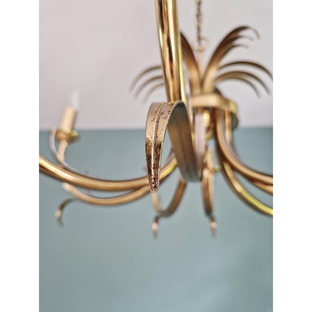 Large Hollywood Regency Brass Chandelier, Belgium, 1970 For Sale - Image 14 of 17