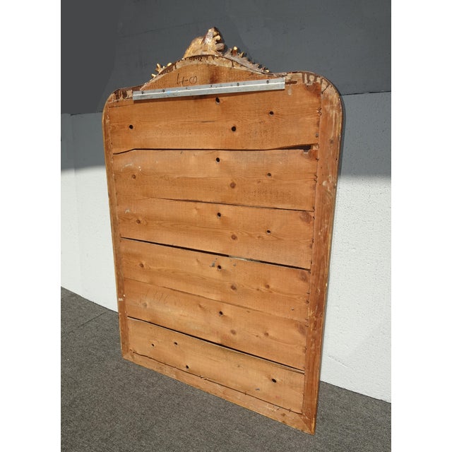 Antique French Louis XV Gold & Brown Wall Mantle Beveled Glass Mirror For Sale - Image 12 of 12