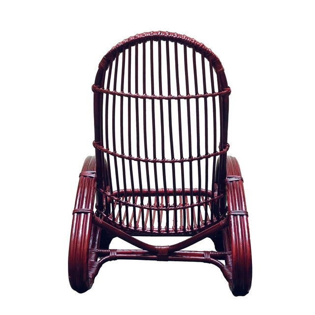 1960s Vintage Chair in Bamboo and Rattan by Tito Agnoli, 1960 For Sale - Image 5 of 6
