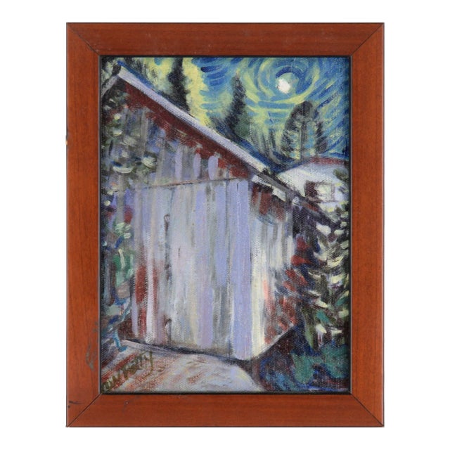 "Moon I", Contemporary Small-Scale Nocturnal Landscape by Cheryl Petty For Sale