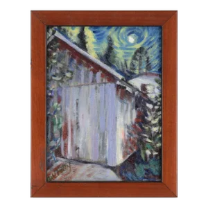 "Moon I", Contemporary Small-Scale Nocturnal Landscape by Cheryl Petty