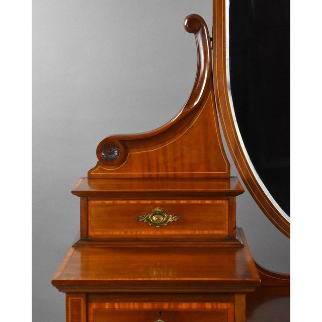 Brown Edwardian Mahogany Dressing Table, 1900s For Sale - Image 8 of 10