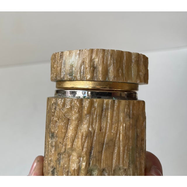 Blue Vintage Italian Alabaster Stone Trinket Box by Romano Bianchi, 1970s For Sale - Image 8 of 10