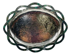1950s Los Castillo Handcrafted Tray With Malachite & Lapis Inlay, Mexican Modern