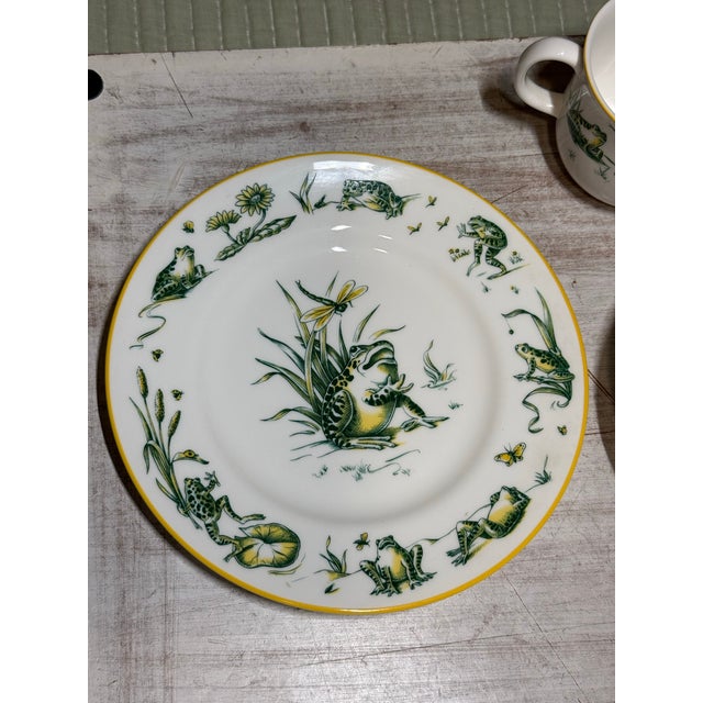 Contemporary Tiffany & Co Bone China 3 Piece Child’s Dining Set “Pond” Pattern For Sale - Image 3 of 12
