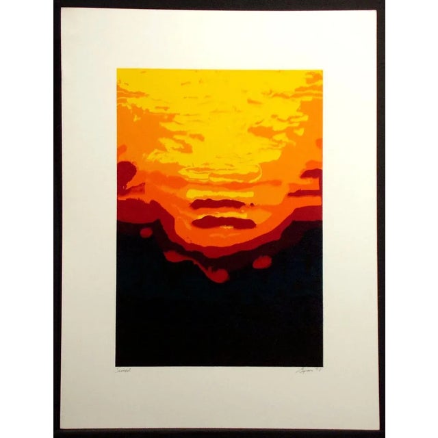 Abstract 1978 "Sunset" Abstract Monotype by Kristin Gipson For Sale - Image 3 of 5