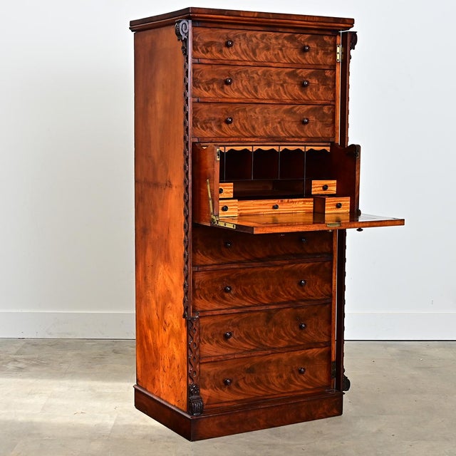 Brown English 19th Century Mahogany Fold-down Desk For Sale - Image 8 of 17
